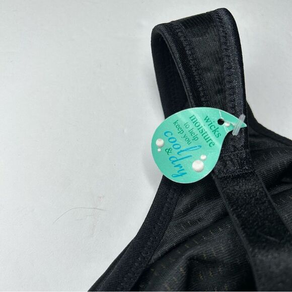 NEW Goddess Black Sports Bra 46D wire free wireless unlined GD5056 - Picture 7 of 8